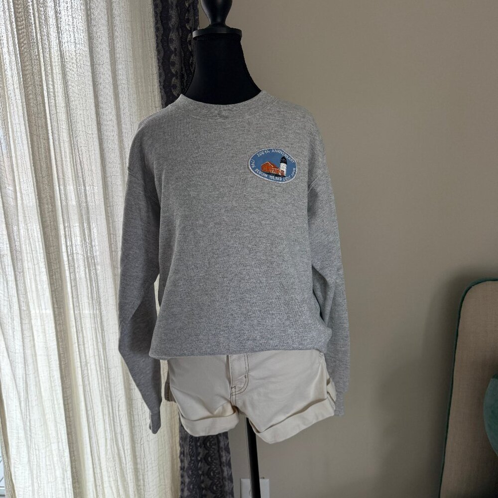 Vintage Gray 200th Anniversary 1795 Seguin Island Light 1995 L Sweatshirt
